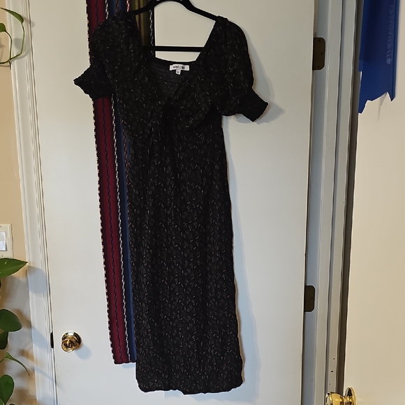 Mimi Chica Dark Floral Midi Dress - Picture 1 of 6